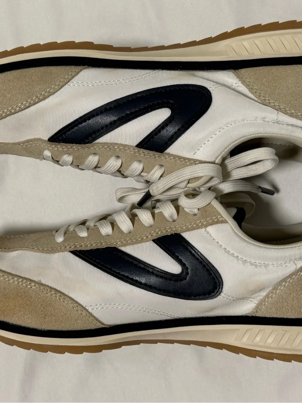 Tretorn White, Beige & Navy Low-Top Sneakers